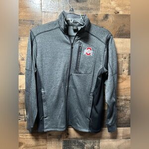 Ohio State Buckeyes Full Zip Performance Jacket Gray Small S Chest Pocket